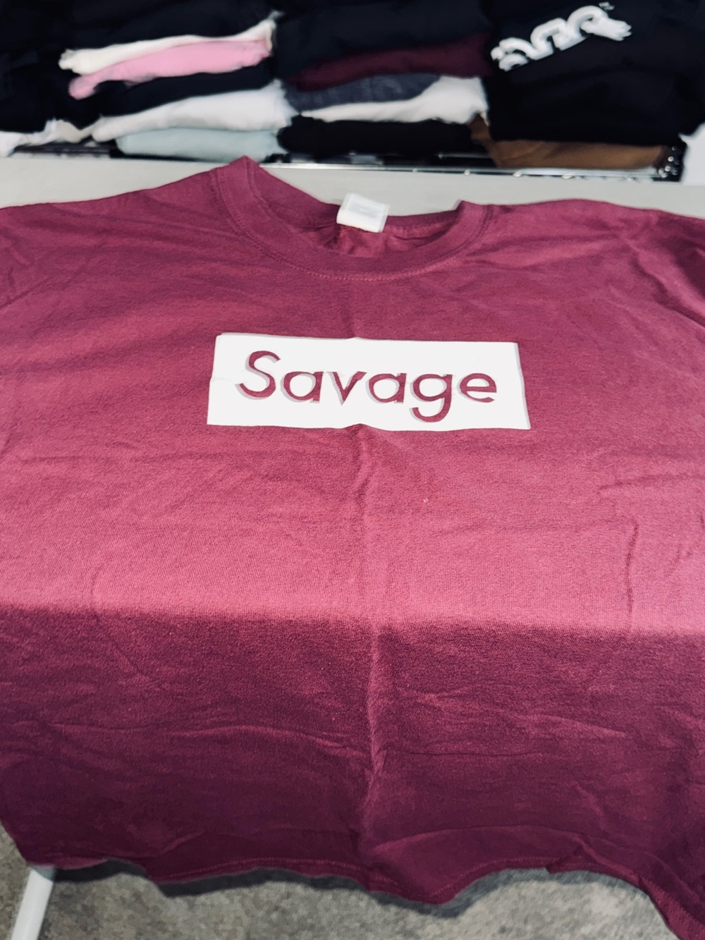 Savage Graphic Tee in Burgundy